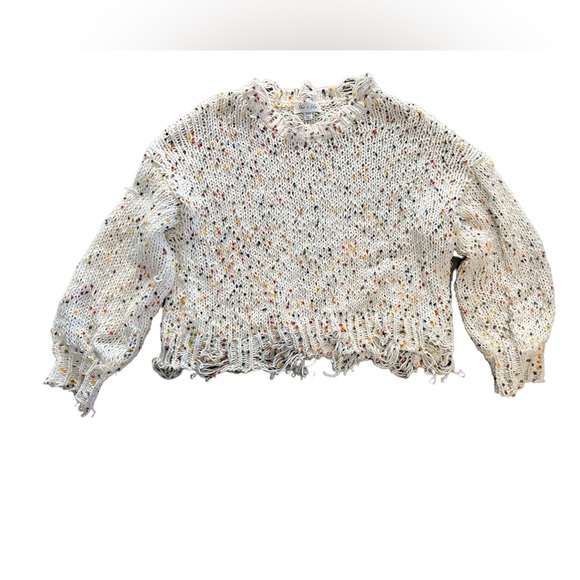 She + Sky Distressed Sweater Size S/M - Picture 2 of 3